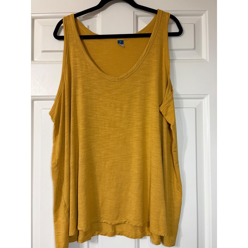 Old Navy | Plus size V-Neck Slub Knit Tank Top | 3X || Mustard Yellow|